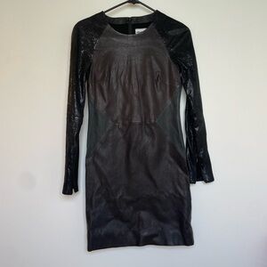 American Retro Karla Leather black mini dress size 36